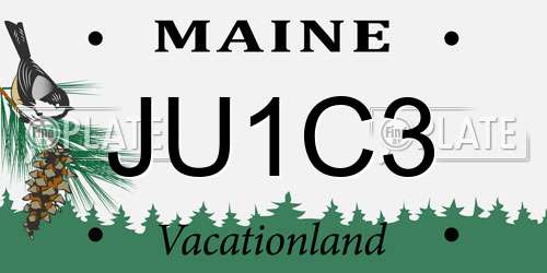 JU1C3 Maine License Plate