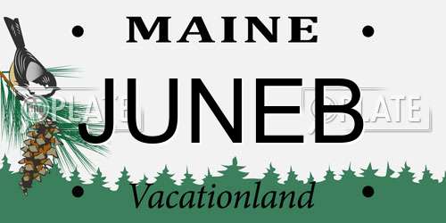 JUNEB Maine License Plate