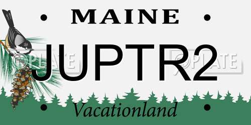 JUPTR2 Maine License Plate