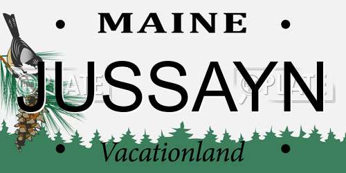 JUSSAYN Maine License Plate