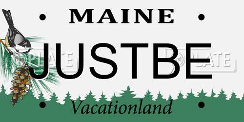 JUSTBE Maine License Plate