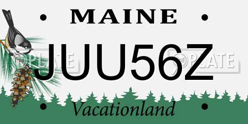 JUU56Z Maine License Plate