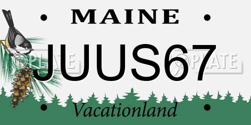 JUUS67 Maine License Plate