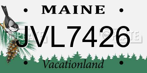 JVL7426 Maine License Plate