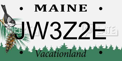 JW3Z2E Maine License Plate
