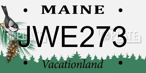 JWE273 Maine License Plate