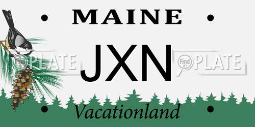 JXN Maine License Plate