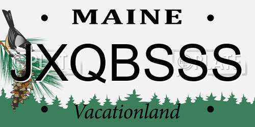 JXQBSSS Maine License Plate