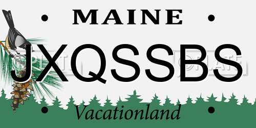 JXQSSBS Maine License Plate