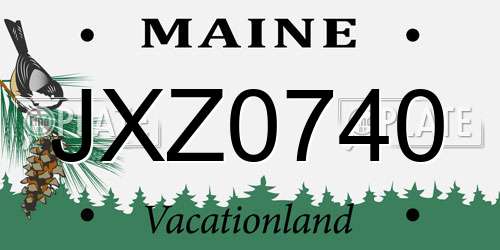 JXZ0740 Maine License Plate