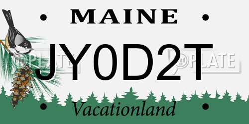 JY0D2T Maine License Plate
