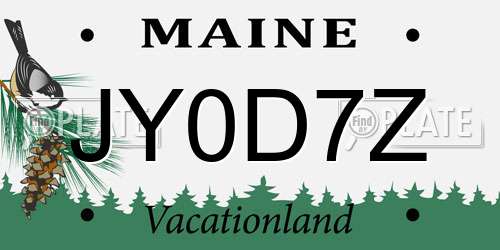 JY0D7Z Maine License Plate