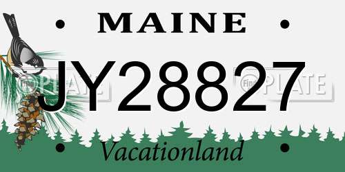 JY28827 Maine License Plate