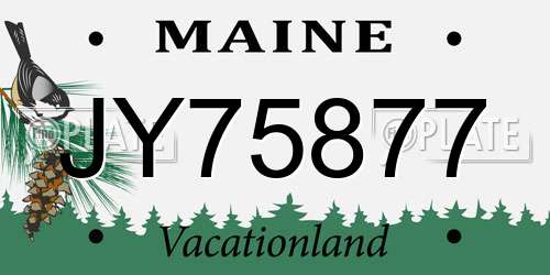 JY75877 Maine License Plate
