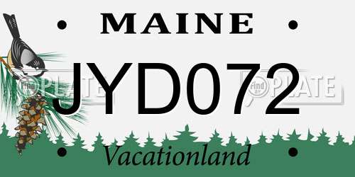 JYD072 Maine License Plate