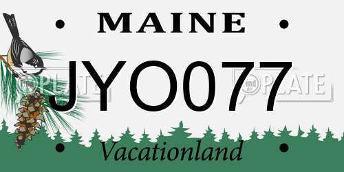 JYO077 Maine License Plate