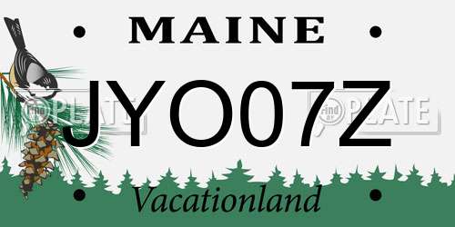 JYO07Z Maine License Plate