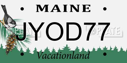 JYOD77 Maine License Plate