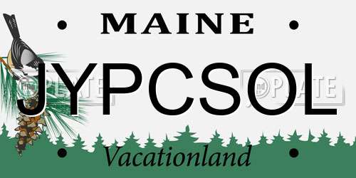 JYPCSOL Maine License Plate