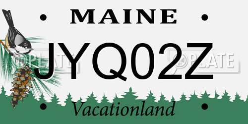 JYQ02Z Maine License Plate