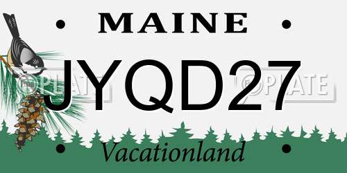 JYQD27 Maine License Plate
