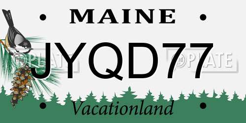 JYQD77 Maine License Plate