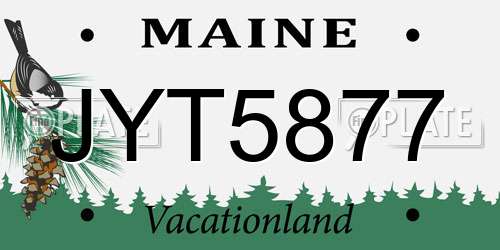 JYT5877 Maine License Plate