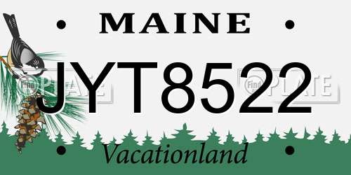 JYT8522 Maine License Plate