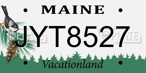 JYT8527 Maine License Plate