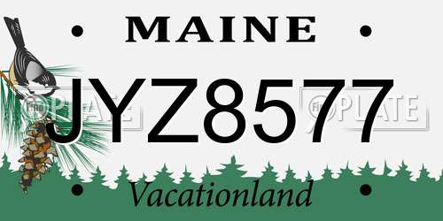 JYZ8577 Maine License Plate