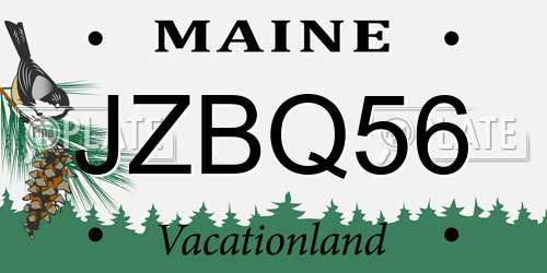 JZBQ56 Maine License Plate