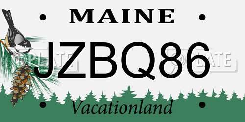 JZBQ86 Maine License Plate