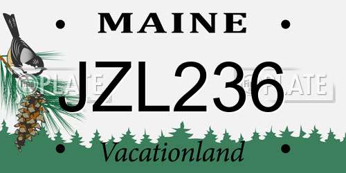 JZL236 Maine License Plate