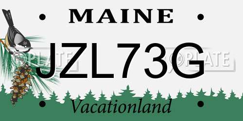 JZL73G Maine License Plate