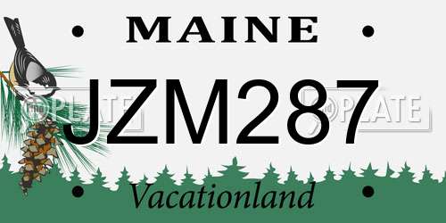 JZM287 Maine License Plate