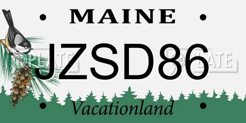 JZSD86 Maine License Plate