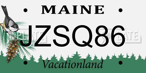 JZSQ86 Maine License Plate