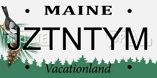 JZTNTYM Maine License Plate