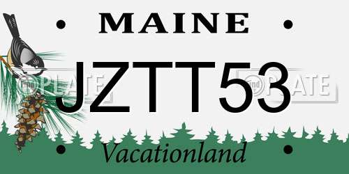 JZTT53 Maine License Plate
