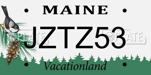 JZTZ53 Maine License Plate