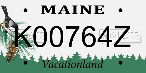K00764Z Maine License Plate