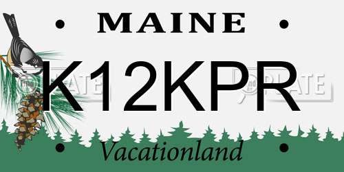 K12KPR Maine License Plate