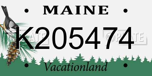 K205474 Maine License Plate