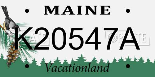 K20547A Maine License Plate