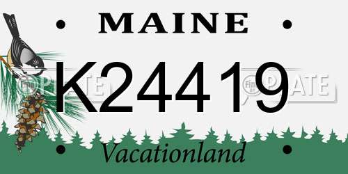 K24419 Maine License Plate