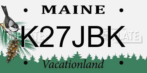 K27JBK Maine License Plate