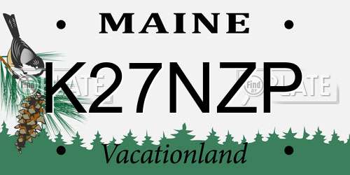 K27NZP Maine License Plate