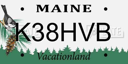 K38HVB Maine License Plate