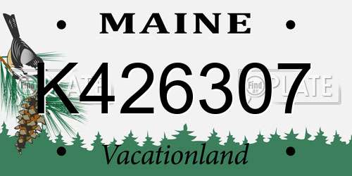 K426307 Maine License Plate