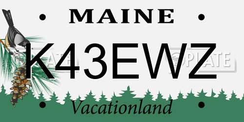 K43EWZ Maine License Plate